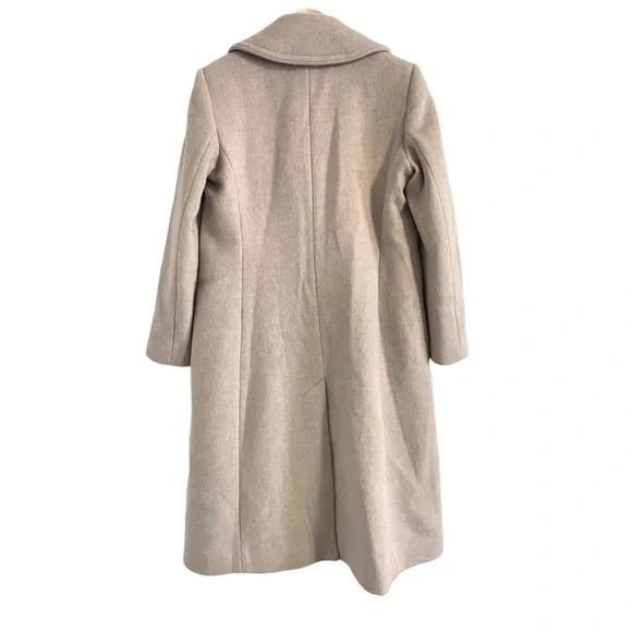 NWT Club Monaco Daylina Almond Beige Wool Coat Size Large Long Wool Coat - Picture 3 of 9